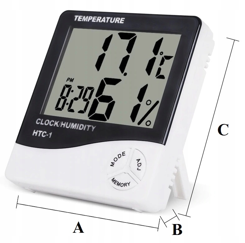 Метеостанция термометр гигрометр часы 5в1 белый цвет