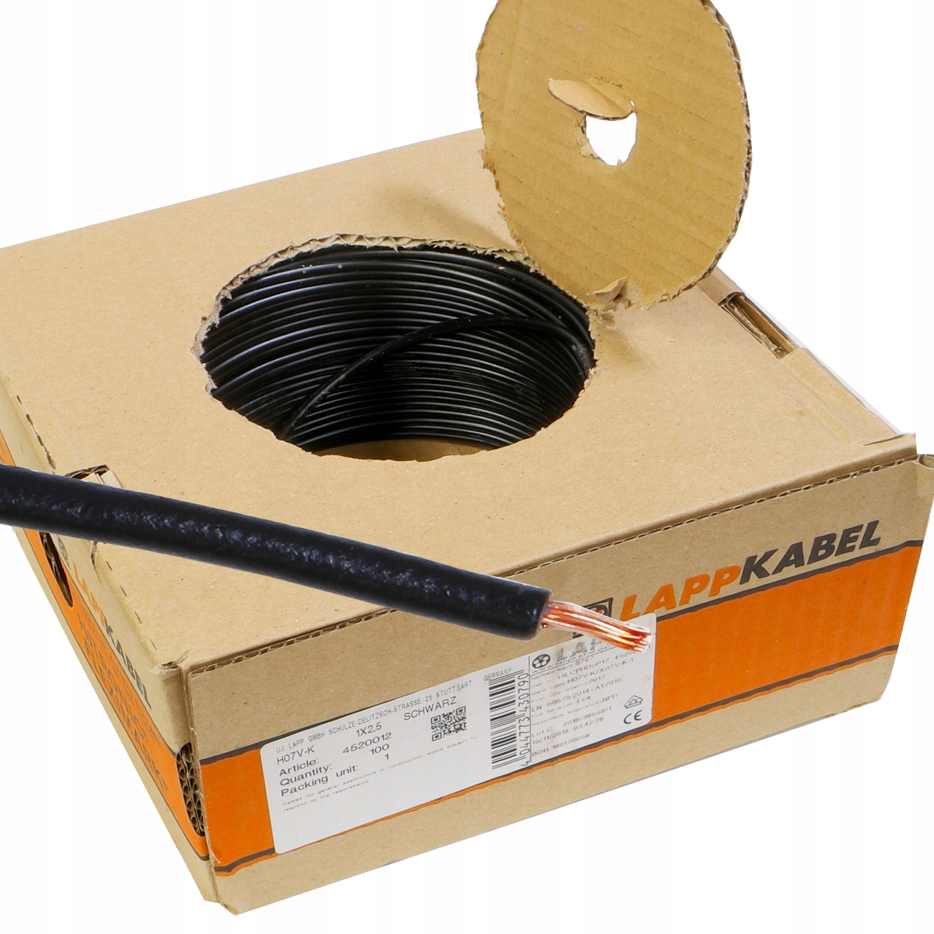 Kábel Lgy 2,5 mm čierny Lapp Kábel 100 m