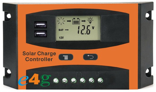 SOLARNY REGULATOR ŁADOWANIA 30A Panel 12V 24V USB