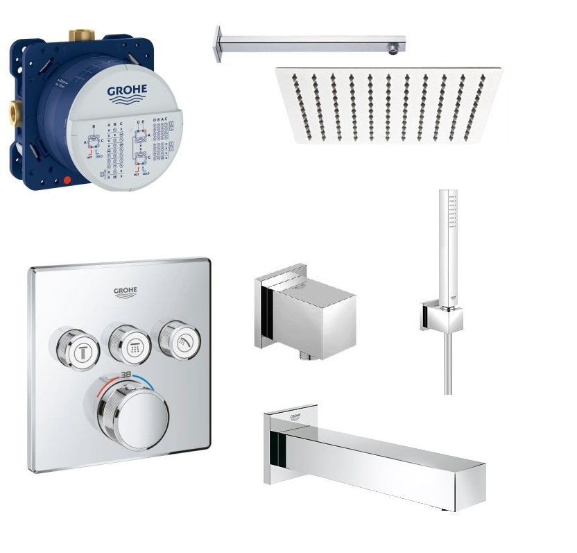 Комплект душа grohe. Grohe Grohtherm SMARTCONTROL 29126000. Grohe Grohtherm SMARTCONTROL. Grohe SMARTCONTROL комплект. Grohe SMARTCONTROL для ванной.