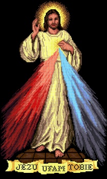 Kanva 11ct s natištěným vyšívacím vzorem Ježíši Věřím ti (7106) 40x50 cm