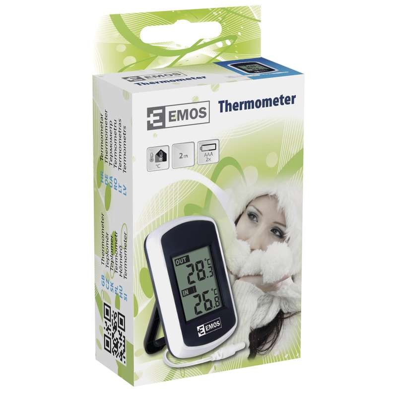 TERMOMETR E0041 przewodowy z sondą zewnętrzną EMOS Model PRZEWODOWY