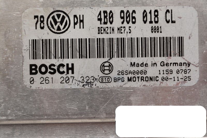 komputer AUDI A4 B6 1.8 4B0906018CL 0261207323 Producent części OEM