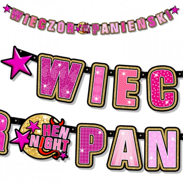 

Baner Na Wieczór Panieński Różowy Hen Night 247 CM