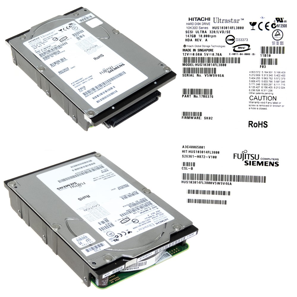 

Hitachi HUS103014FL3800 147GB 10K Scsi U320 3.5''