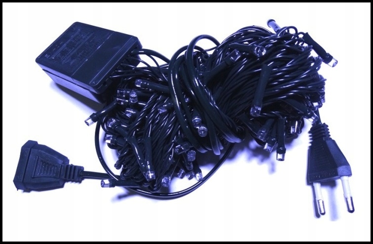 LAMPKI CHOINKOWE 100 LED NIEBIESKIE PRZEDŁUŻACZ Motyw Brak