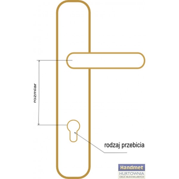 GAŁKO GAŁKA DO DRZWI STAL NIERDZEWNA WĄSKI SZYLD Kod producenta g+g odgięta wąski szyld