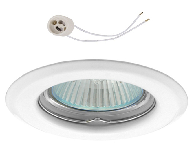 

Oprawa halogenowa do Led GU10 na 230V CT14 biała