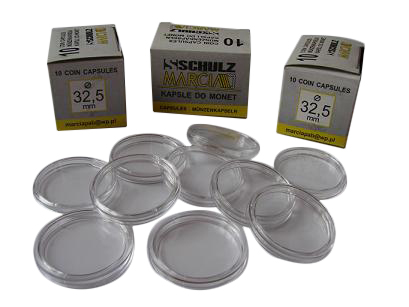 

Kapsle Na Monety 10 sztuk 32,5 mm