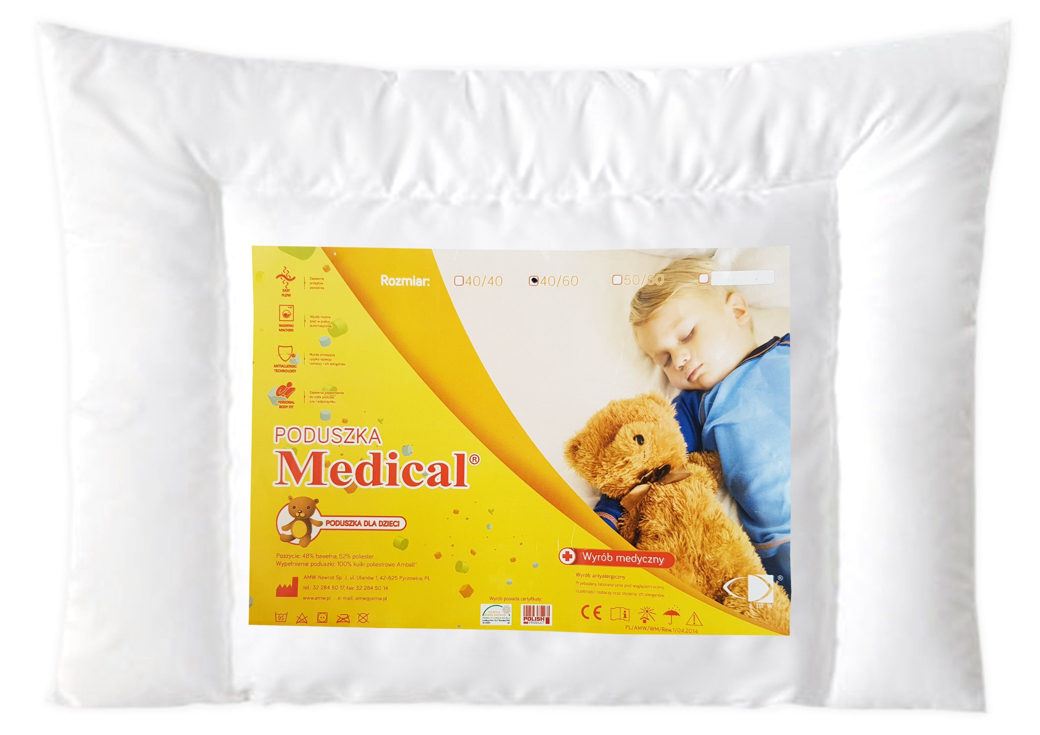 

Płaska Poduszka Medical 50X70 Dla Dziecka 95 C