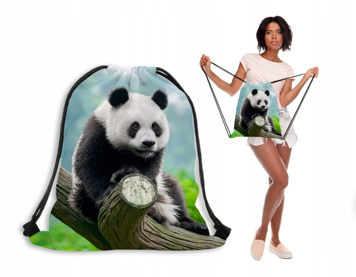 

Worek Plecak Trwały Ładny Kolorowy B 18 Miś Panda