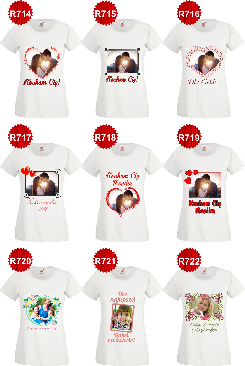 FOTO KOSZULKA Z WŁASNYM napisem NADRUKIEM ZDJĘCIEM Rozmiar 40