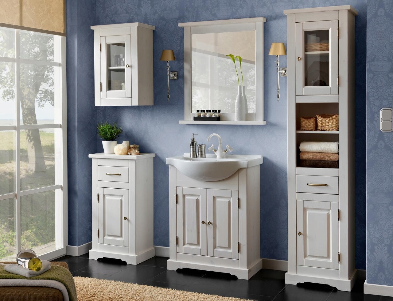 DREWNIANA SZAFKA WISZĄCA ROMANTIC BIAŁA Typ wiszące