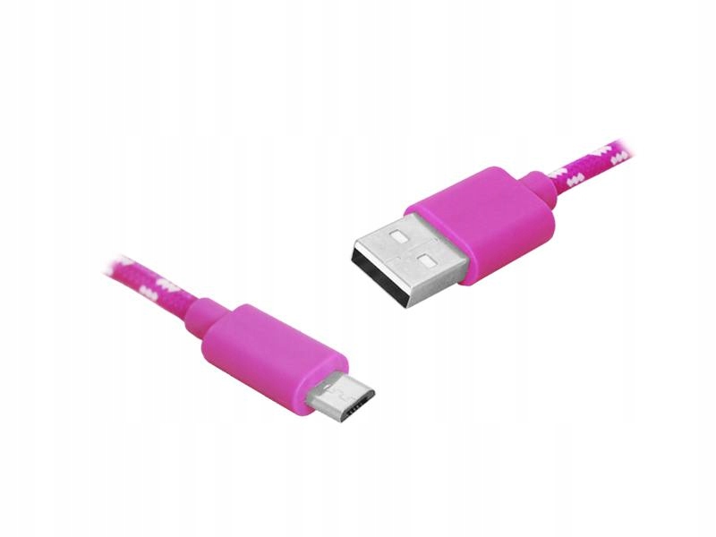 

Kabel Usb microUSB, 1m, różowy.