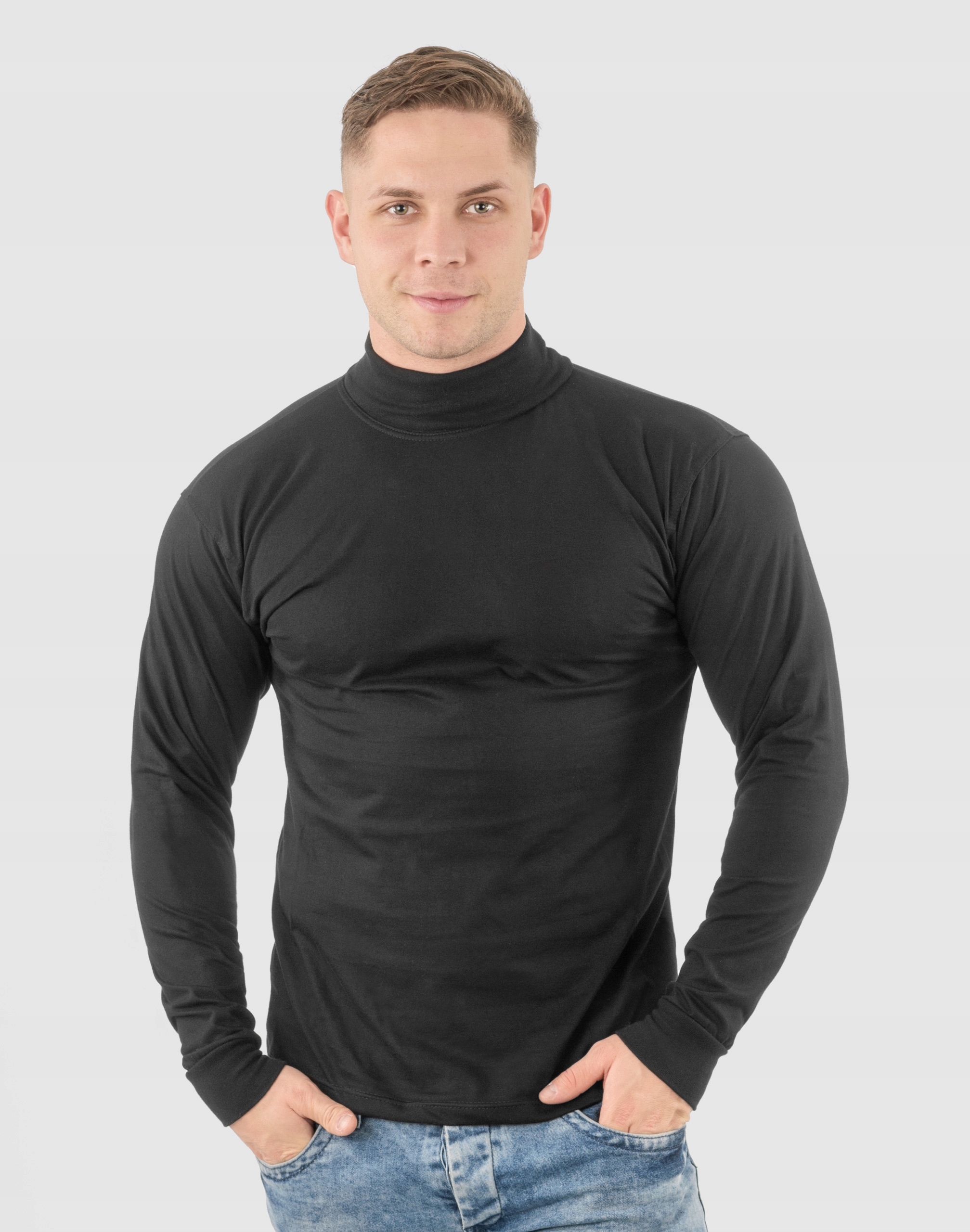 Elegancki Sweter Golf Męski Golfy WXM r 3XL czarny Płeć mężczyzna