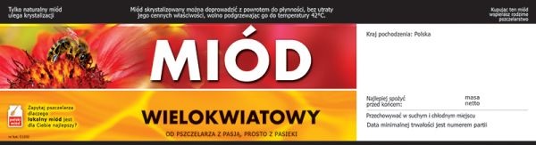 

Etykiety z Kontretykietą 100szt Wielokwiatowy miód