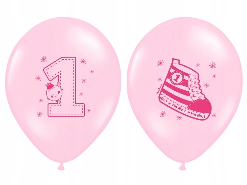 

Balony 30cm, Trampek - Number 1, P. Pink
