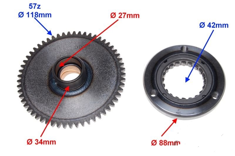 Bashan - Bendix + zębatka koła jednokierunkowego Producent inny