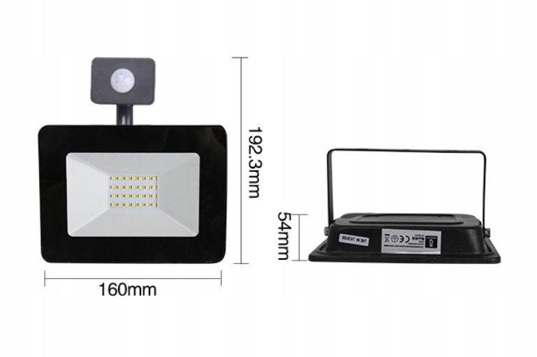 Naświetlacz Halogen LED 20W IP65 czujnikiem ruchu EAN (GTIN) 8433325187408