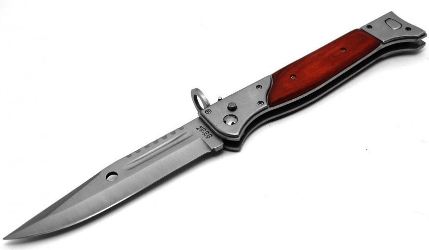 

Nóż Bagnet AK-47 Potężny 34cm Sprężynowy Etui ##