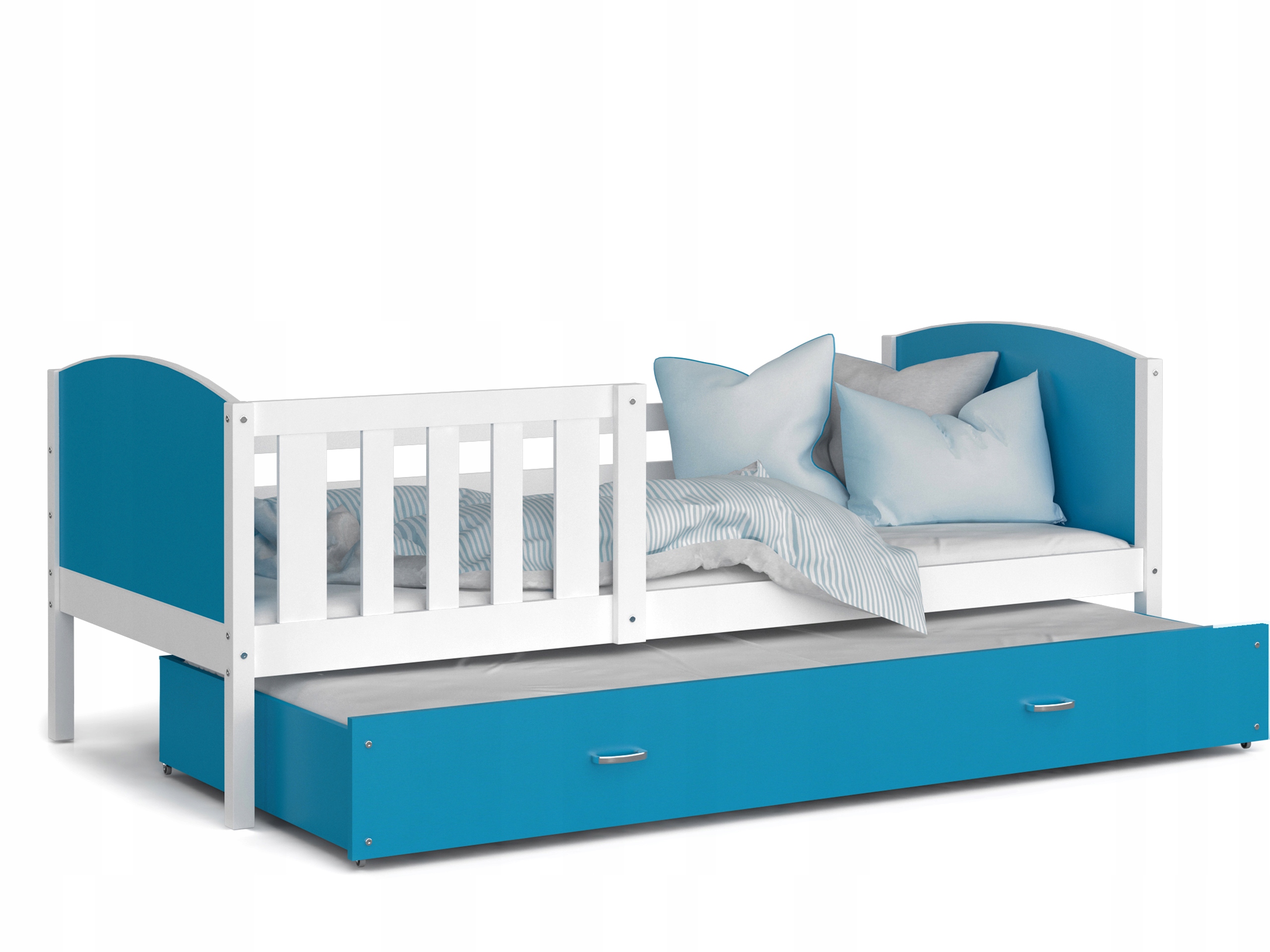 Кровать ТАМИ P2 двухместные белые синие 200x90