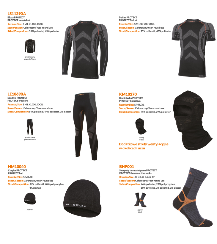 BLUZA OCHRONNA TERMOAKTYWNA BRUBECK PROTECT M HIT Producent code LS11290A