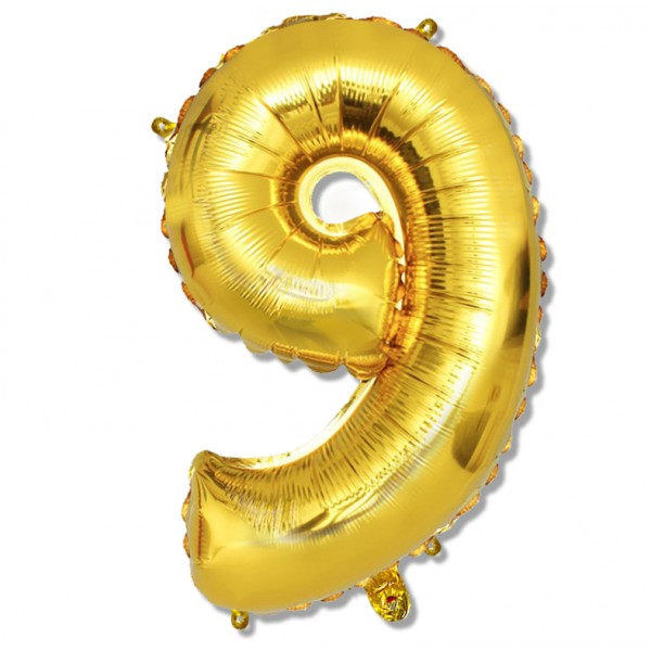 

Balon foliowy cyfra złota "9" 75 cm