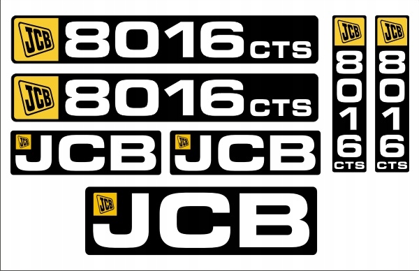 Наклейки JCB 8016 CTS + піктограми - трубчастий важіль