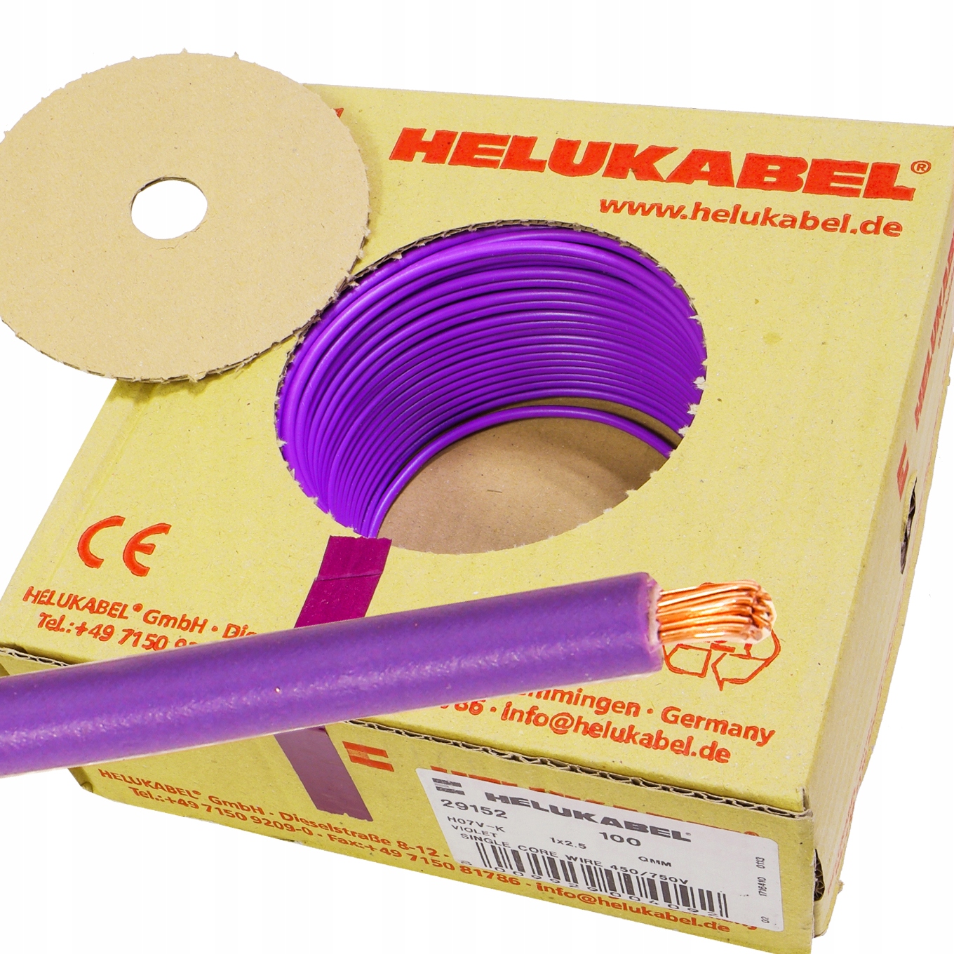 Kábel Lgy 2,5 2,5 mm fialový Helukabel 750 V 29152 100 m
