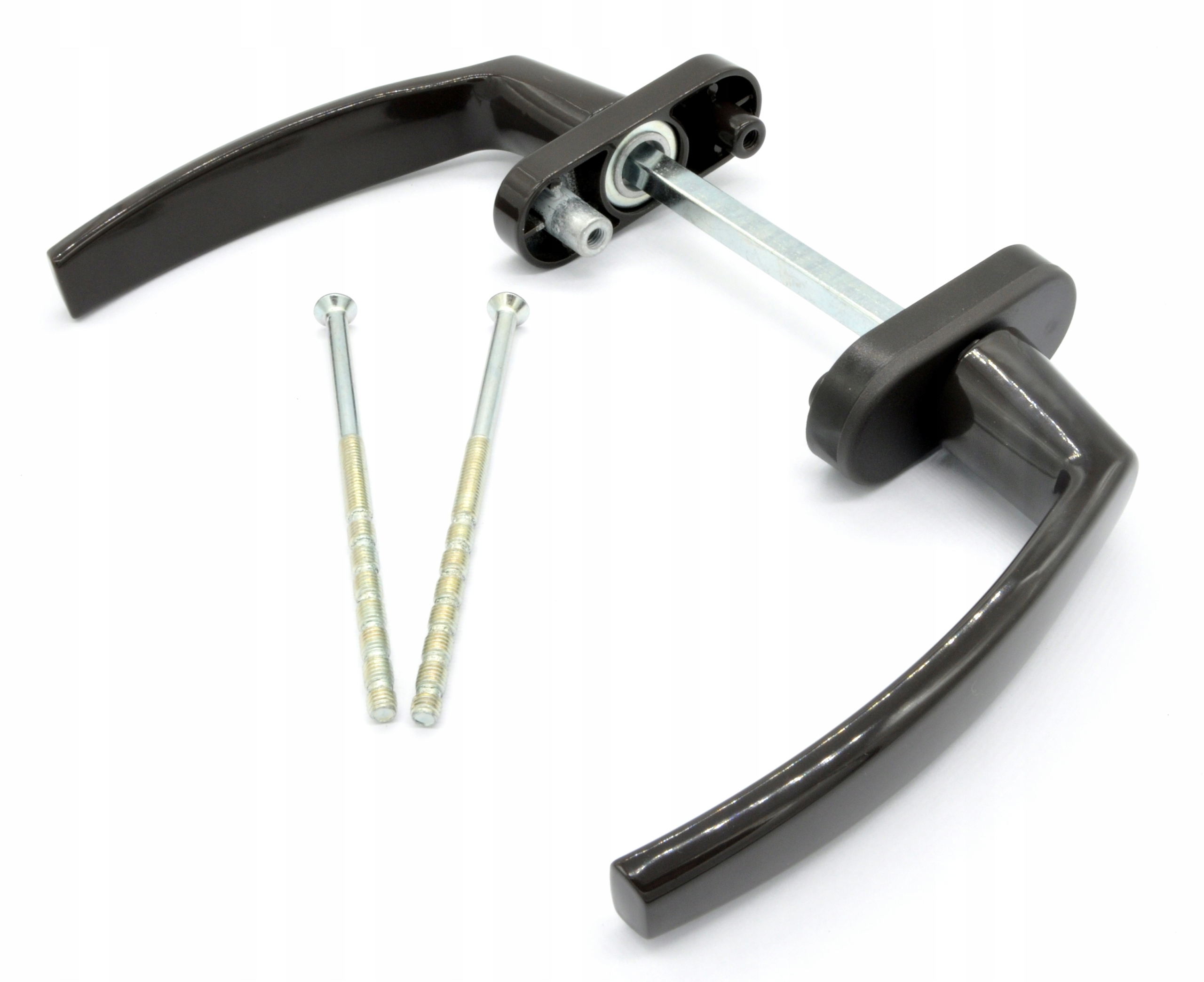 KLAMKA OKNA DRZWI BALKONOWA BALKONU DWUSTRONNA BRĄZ 8019