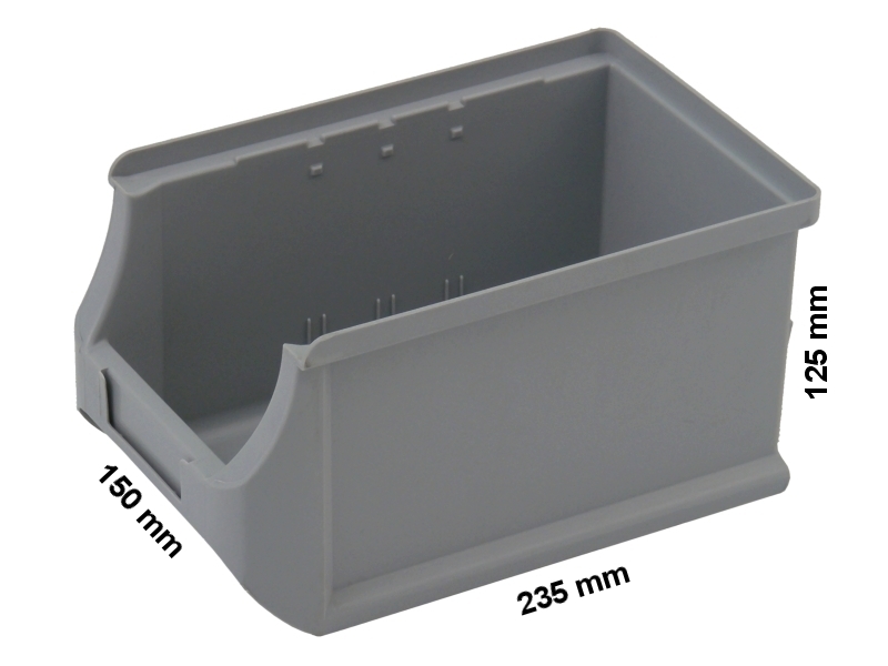 POJEMNIK MAGAZYNOWY SZARY - 235x150x125mm REGAŁ Stan opakowania oryginalne