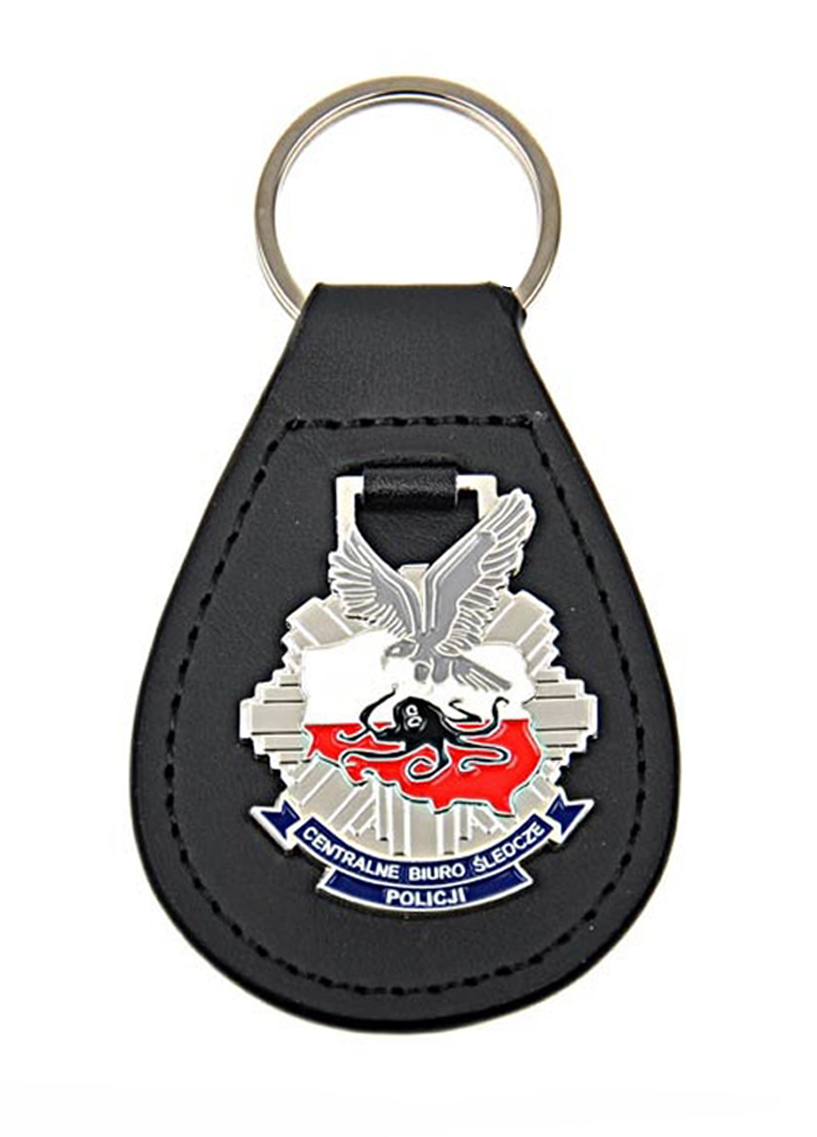 Badge CBŚ polícia stlačená klávesnica na koži