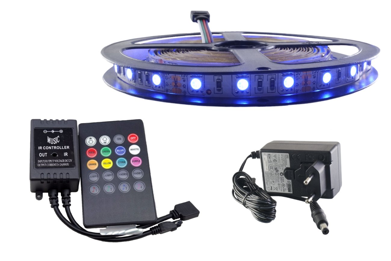 

Zestaw taśma Led 300 Rgb 5050 Muzyczny Disco 2.5m