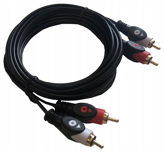 

Kabel Przewód 2x Rca Cinch Pozłacane Wtyki 5M