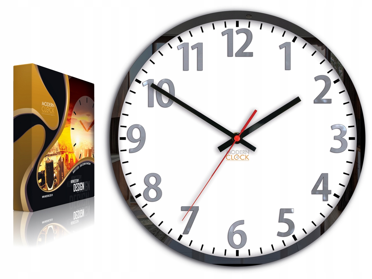 Zegar ścienny LOUIS KLASYCZNY cichy czytelny NOWY Linia ModernClock