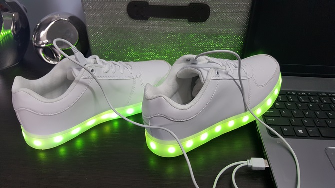 BUTY LED HIT SHUFFLE DANCE MODA ŚWIECĄCE MEGA R.36 Materiał zewnętrzny skóra ekologiczna