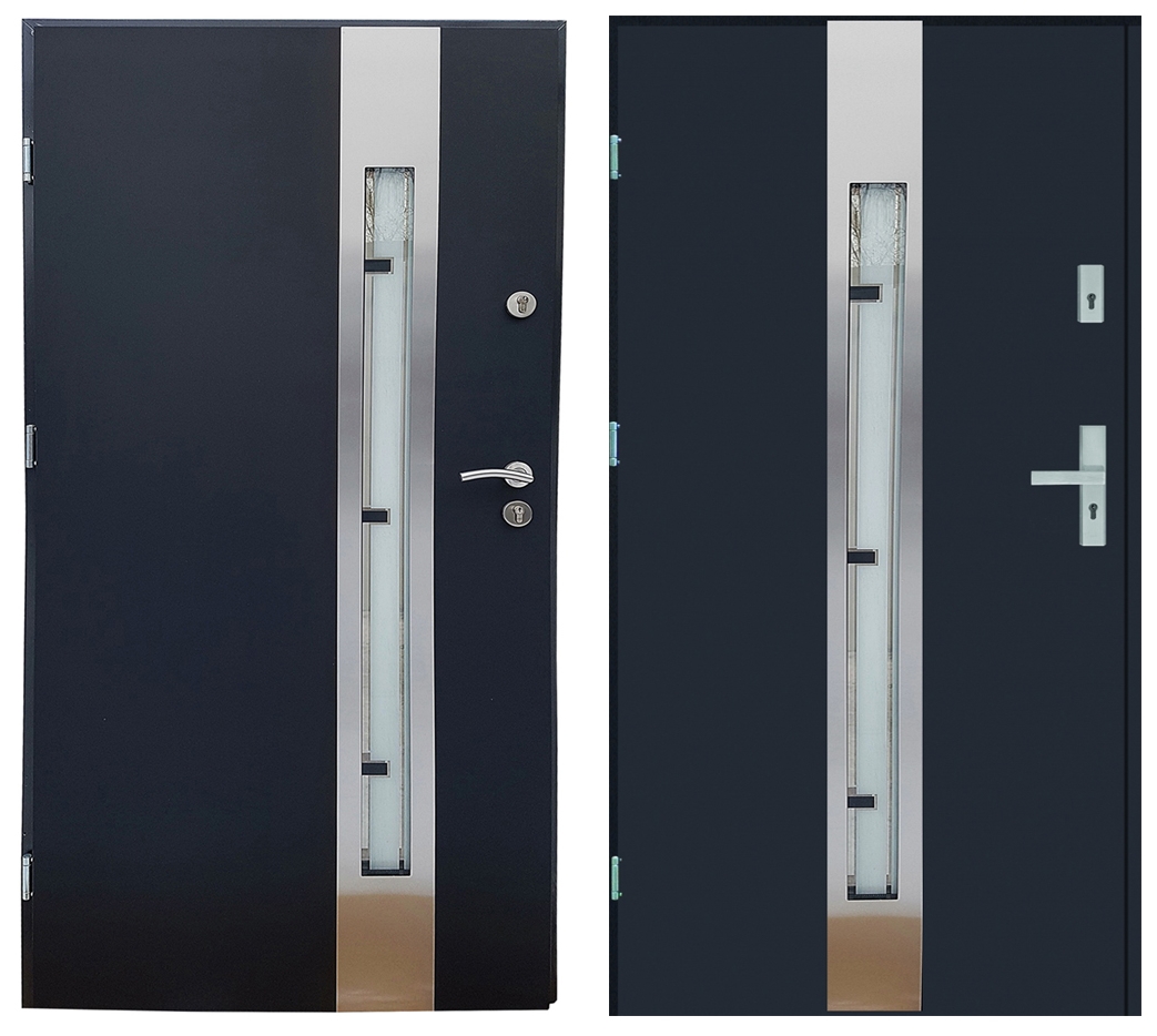 Польская дверь деревянная дверная коробка 3D INOX 72mm 90 открытый путь