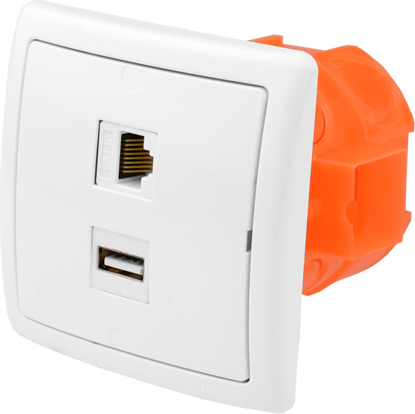 

Gniazdo ścienne podtynkowe terminal 1 Usb 1 RJ-45