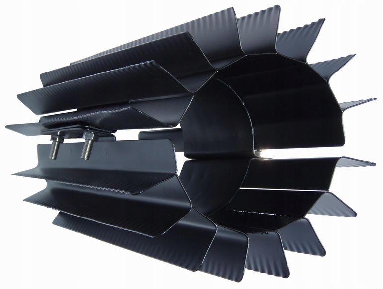 Radiátor výmenník tepla ⌀ 200mm/výška 500mm čierny aplikovaný krútený