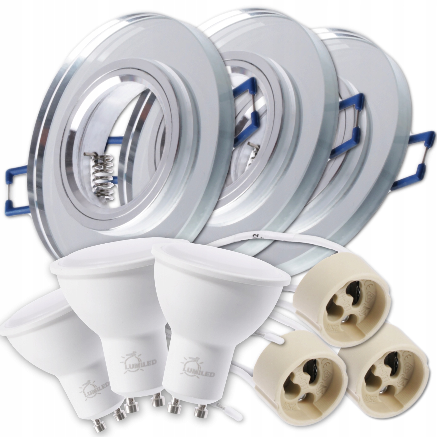 

Zestaw 3x oprawa halogenowa Szklana Led GU10 6W