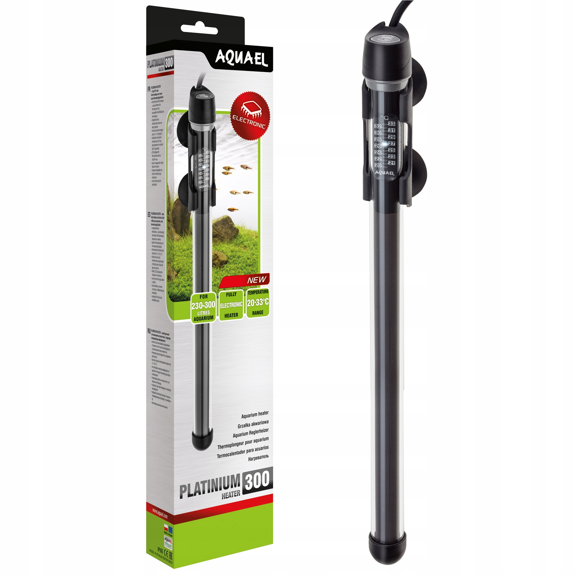 Levně Aquael Platinium Skleněný ohřívač 300 W