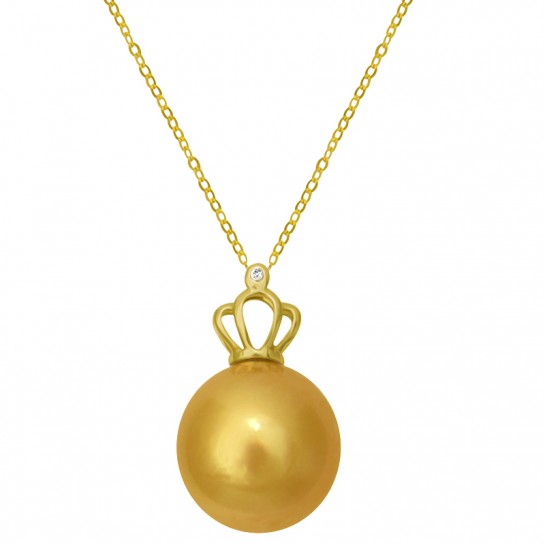 18KARÁTOVÝ Zlatý Řetízek S Perlou South Sea