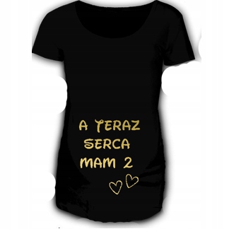 

Koszulka Koszulki Ciążowe Z Nadrukiem Czarne Złote