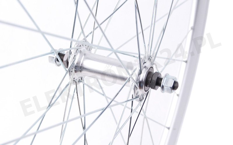 PRZEDNIE KOŁO 24'' Cale Stars Circle ALU SREBRNE Model KOŁO 24 PRZÓD STOŻEK SREBRNE