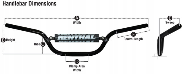 KIEROWNICA YAMAHA YZ WR 97-01/03-04 RENTHAL 22MM Producent Renthal