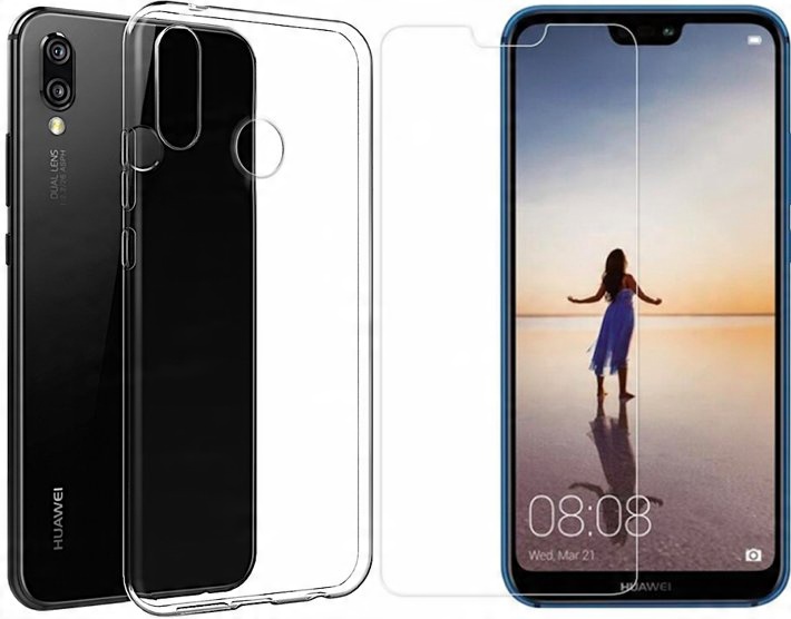 

Etui Przezroczyste Huawei P20 Lite Plecki + Szkło