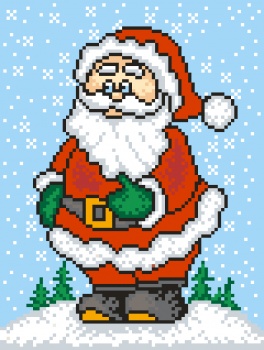 Křížková výšivka sada kaňka +mulina +jehly 18x24, Mikuláš 5407 Gobelinek