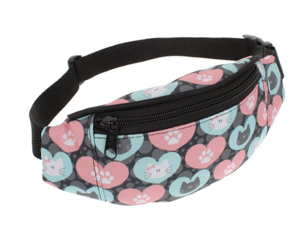 Saszetka na pas nerka dla dziecka serduszka kotki Rodzaj biodrowa