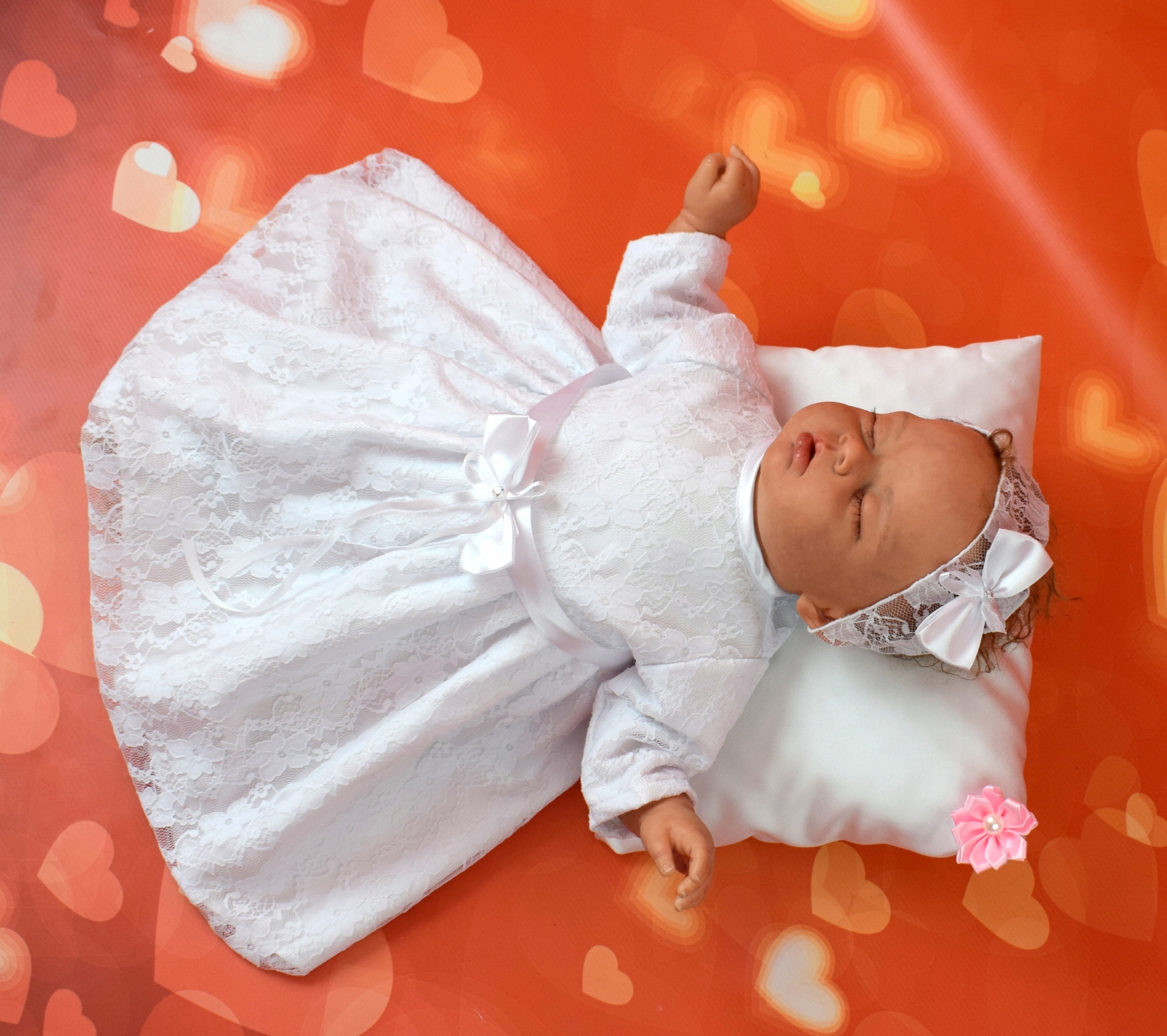 ZOSIA Koronkowa SUKIENKA i OPASKA do CHRZTU 74-80 Rozmiar 74