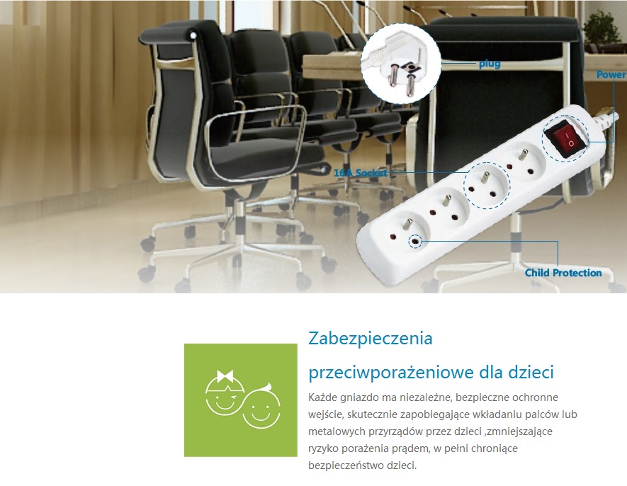 PRZEDŁUŻACZ Z WYŁĄCZNIKIEM LISTWA 3 GNIAZDA 5 metr Kod producenta 178147